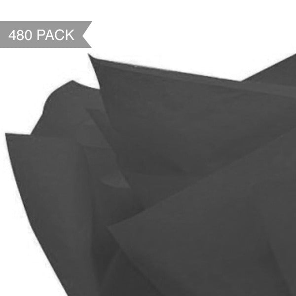 Black Tissue Paper - 500 x 750mm (Bulk 480 Sheets) - PackQueen