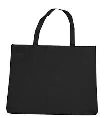 Carnival Non Woven Bags - Black - 100PK - PackQueen