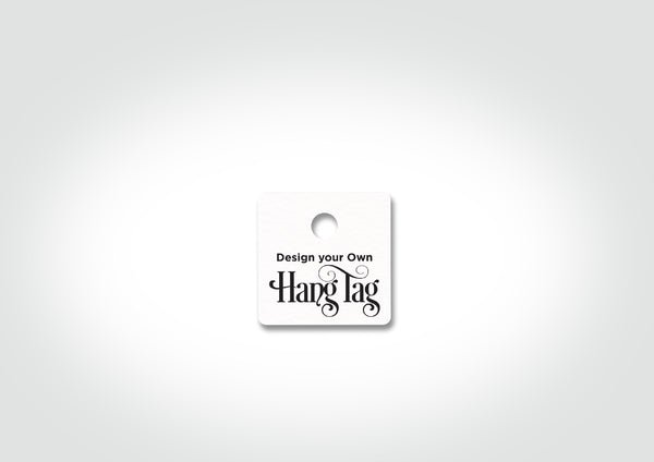 Custom Hang Tags Square 80 x 80mm - White with Full Colour Print (400gsm) - PackQueen