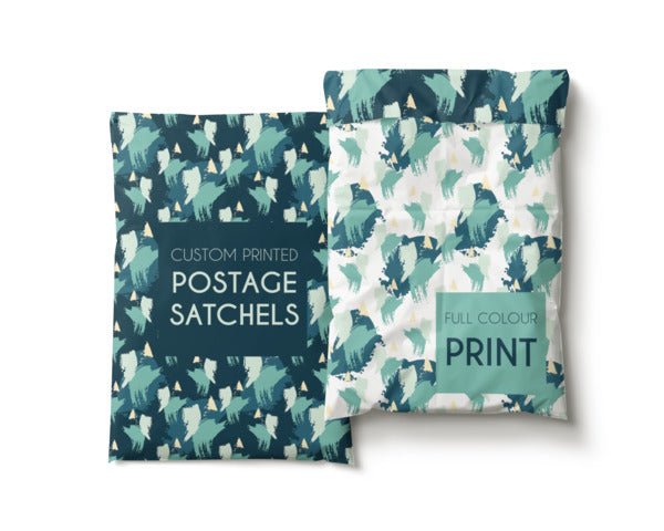 CUSTOM PRINTED Postage Satchel Large - 450mm x 600mm (2 Sides 100% Coverage - different artwork both side) - PackQueen