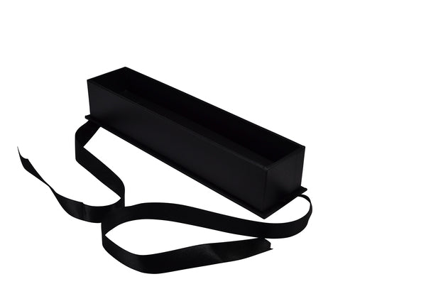 CUSTOM PRINTED Rigid Cardboard Bracelet Jewellery Box - Black & White with Bow - PackQueen