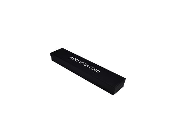 CUSTOM PRINTED Rigid Cardboard Standard Bracelet Jewellery Box - Matt Black (non reversible white suede insert) - PackQueen