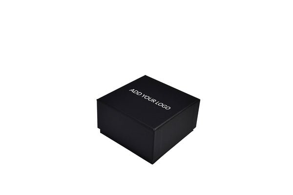 CUSTOM PRINTED Rigid Cardboard Standard Deep Jewellery Box - Matt Black (non reversable white suede foam insert) - PackQueen
