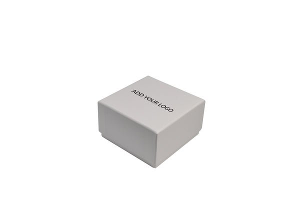 CUSTOM PRINTED Rigid Cardboard Standard Deep Jewellery Box - Matt White (non reversable white suede foam insert) - PackQueen