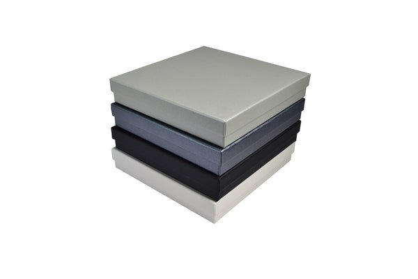 CUSTOM PRINTED Rigid Cardboard Standard Necklace Jewellery Box - Matt White (non reversable white suede insert) - PackQueen