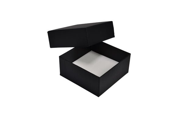 CUSTOM PRINTED Rigid Cardboard Standard Square Jewellery Box - Matt Black - PackQueen