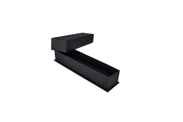 CUSTOM PRINTED Rigid Linen Bracelet Jewellery Box - Charcoal Black - PackQueen