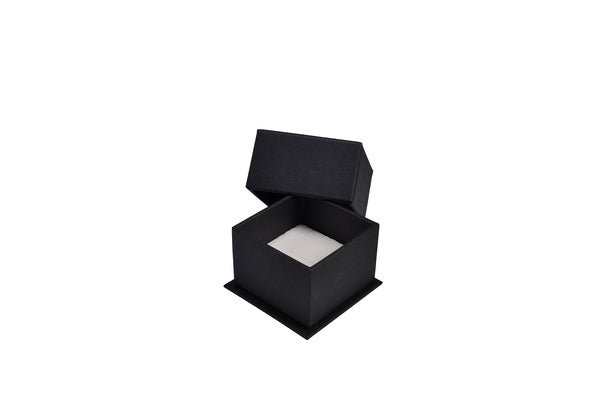 CUSTOM PRINTED Rigid Linen Huggie Jewellery Box Suitable for Earrings - Charcoal Black - PackQueen