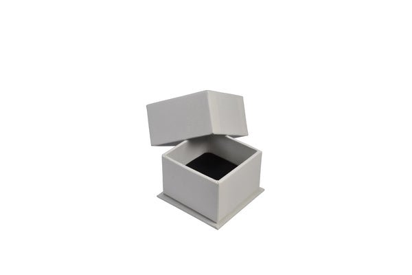 CUSTOM PRINTED Rigid Linen Huggie Jewellery Box Suitable for Earrings - White - PackQueen