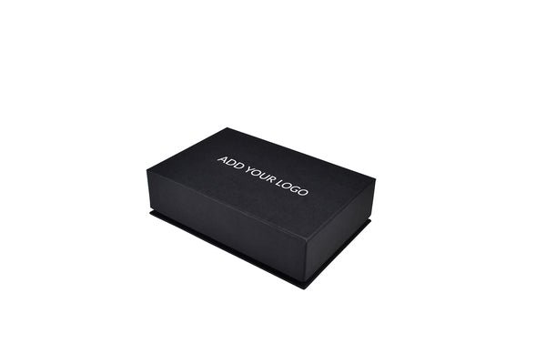 CUSTOM PRINTED Rigid Linen Pendant Jewellery Box - Charcoal Black - PackQueen