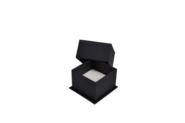 CUSTOM PRINTED Small Rigid Linen Jewellery Box for Rings, Earrings, Pendants - Charcoal Black - PackQueen