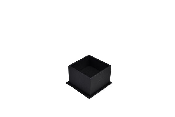 CUSTOM PRINTED Small Rigid Linen Jewellery Box for Rings, Earrings, Pendants - Charcoal Black - PackQueen