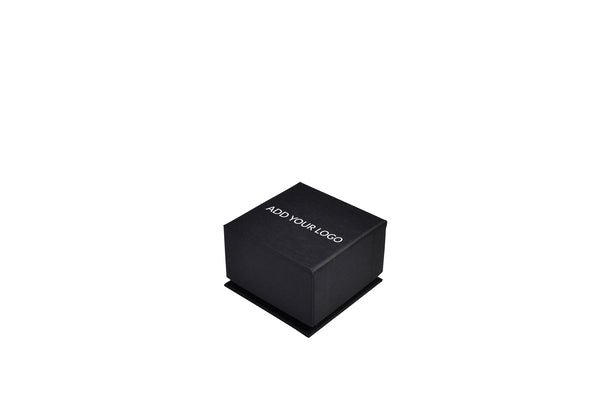 CUSTOM PRINTED Small Rigid Linen Jewellery Box for Rings, Earrings, Pendants - Charcoal Black - PackQueen