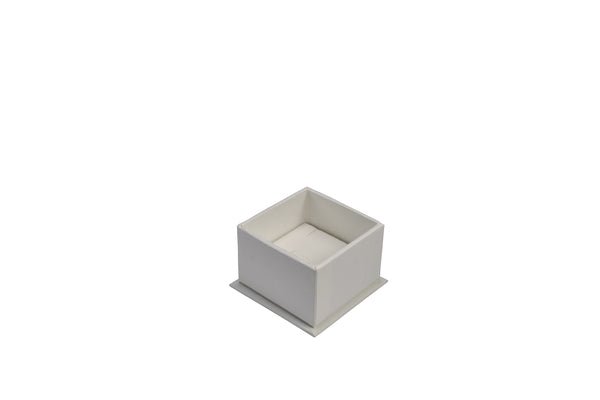 CUSTOM PRINTED Small Rigid Linen Jewellery Box for Rings, Earrings, Pendants - White - PackQueen