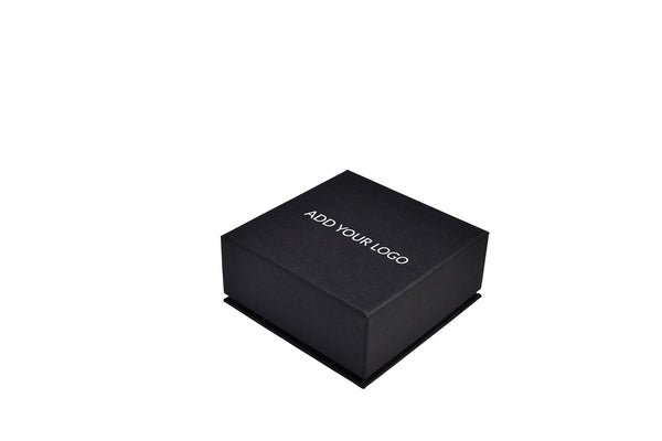 CUSTOM PRINTED Square Rigid Linen Jewellery Box - Charcoal Black - PackQueen