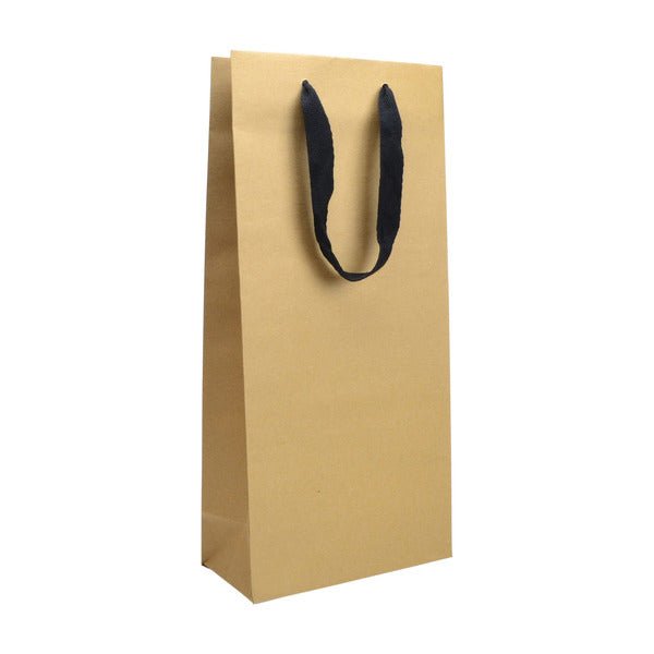 Double Deluxe - Paper Wine Bag Kraft Brown - 100 PACK - PackQueen