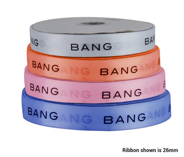 Double Sided Satin Ribbon - One Colour Custom Print (Single Sided) on 90m roll - PackQueen