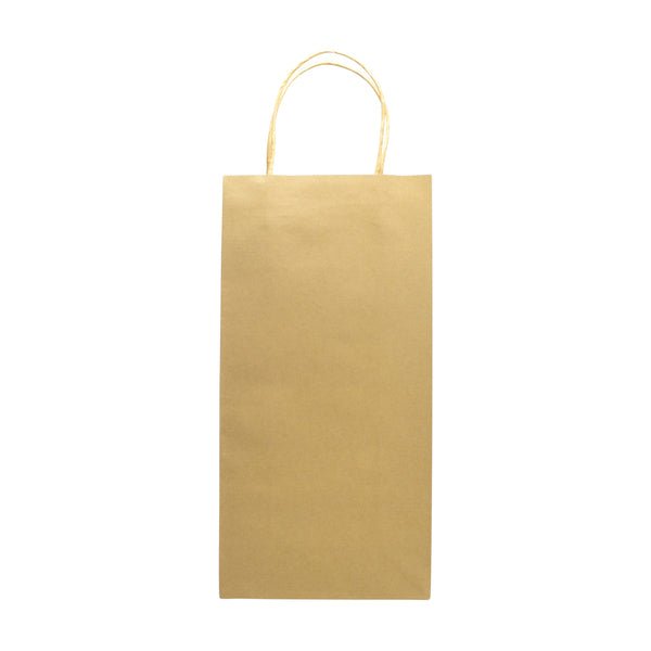 Double Wine - Paper Wine Bag Kraft Brown - 100 PACK - PackQueen