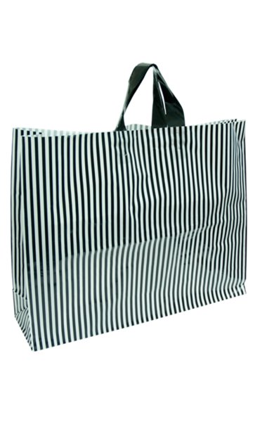 Flexible Loops Stripes Plastic Bag Large - 250PK - PackQueen