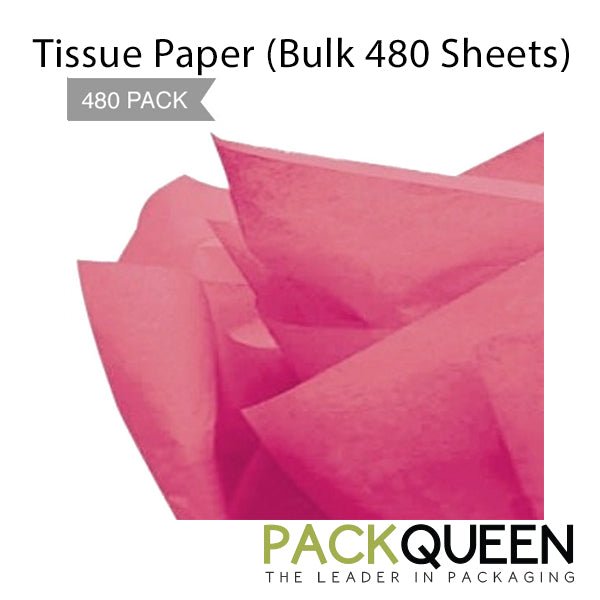 Hot Pink Tissue Paper - 500 x 750mm (Bulk 480 Sheets) - PackQueen