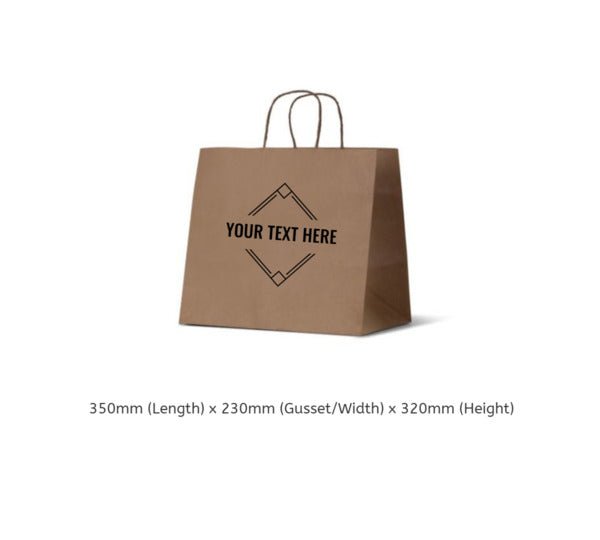 Large Takeaway Kraft Brown Paper Gift Bag - 100PK - PackQueen