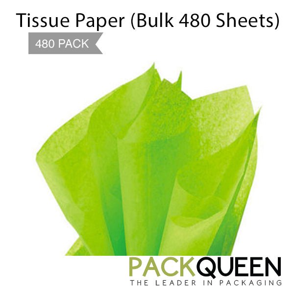 Lime Green Tissue Paper - 500 x 750mm (Bulk 480 Sheets) - PackQueen