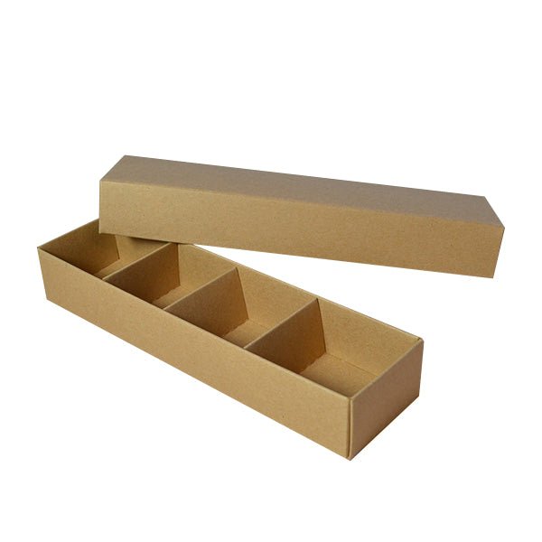 Long 4 Macaroon & Choc Box - Paperboard (285gsm) (Base, Insert & Lid) - PackQueen