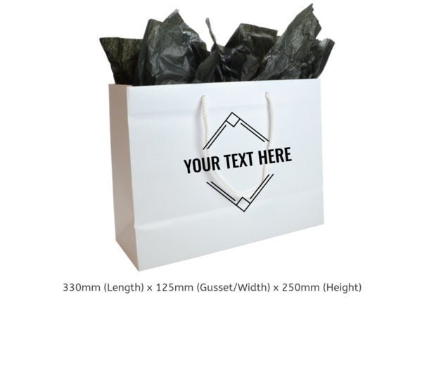 Medium - Matt White Laminated European Gift Bag - 100 PACK - PackQueen