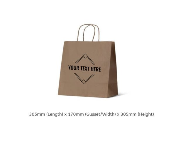 Medium Takeaway Kraft Brown Paper Gift Bag - 250PK - PackQueen