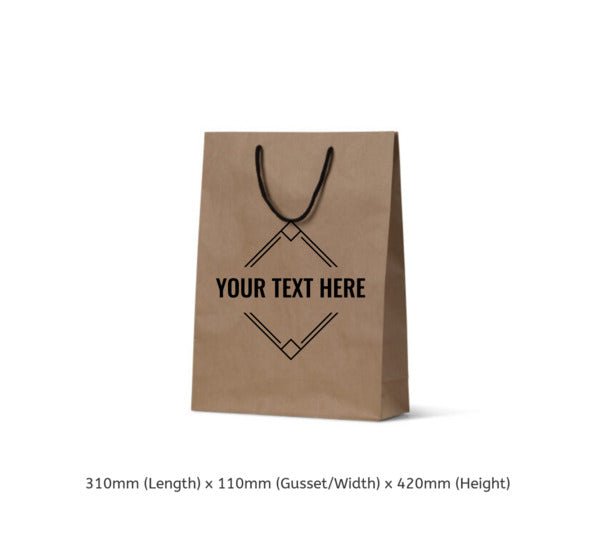 Midi Deluxe Brown Kraft Paper Gift Bag - 250 PACK - PackQueen