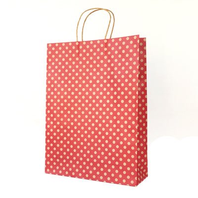 Red Spot Kraft Midi Paper Bag - 100PK - PackQueen