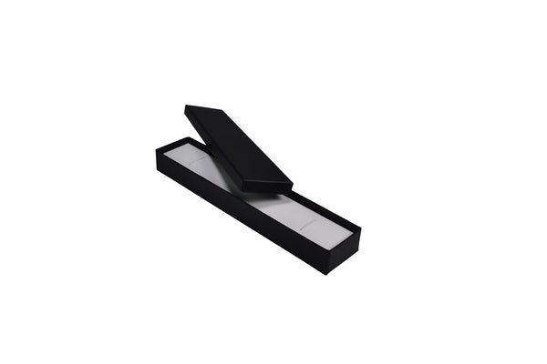 Rigid Cardboard Standard Bracelet Jewellery Box - Matt Black (non reversible white suede insert) - PackQueen