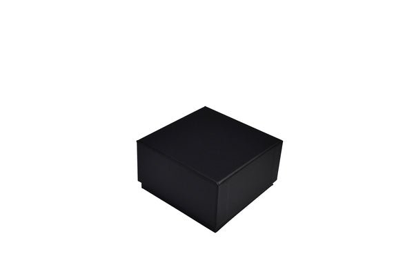 Rigid Cardboard Standard Deep Jewellery Box suitable for watches/cuff bracelet - Matt Black (non reversible white suede foam insert) - PackQueen