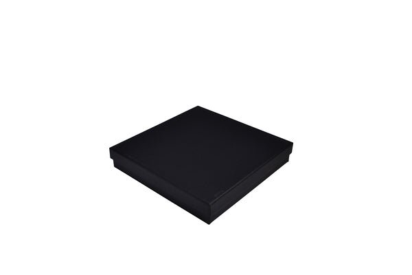 Rigid Cardboard Standard Necklace Jewellery Box - Matt Black (non reversible white suede insert) - PackQueen