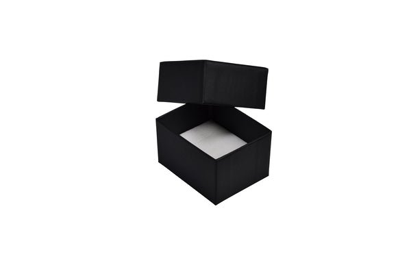 Rigid Cardboard Standard Small Jewellery Box for Rings, Earrings, Pendants or Hoops - Matt Black - PackQueen