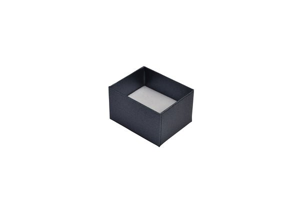 Rigid Cardboard Standard Small Jewellery Box for Rings, Earrings, Pendants or Hoops - Metallic Charcoal - PackQueen