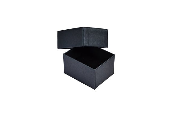 Rigid Cardboard Standard Small Jewellery Box for Rings, Earrings, Pendants or Hoops - Metallic Charcoal - PackQueen