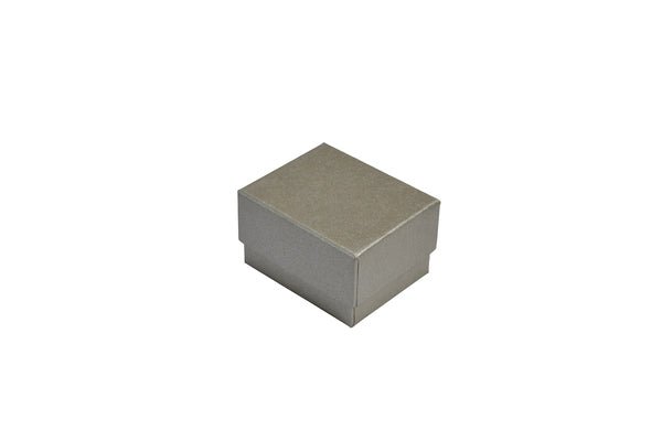 Rigid Cardboard Standard Small Jewellery Box for Rings, Earrings, Pendants or Hoops - Metallic Silver - PackQueen