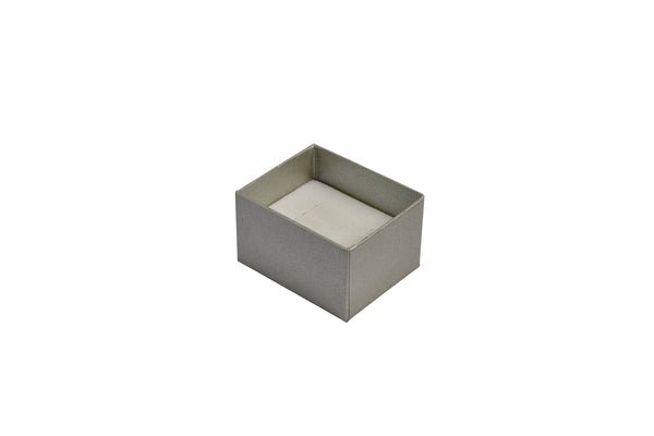 Rigid Cardboard Standard Small Jewellery Box for Rings, Earrings, Pendants or Hoops - Metallic Silver - PackQueen