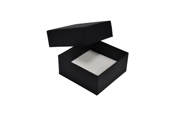 Rigid Cardboard Standard Square Jewellery Box - Matt Black - PackQueen