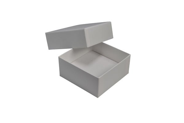 Rigid Cardboard Standard Square Jewellery Box - Matt White - PackQueen