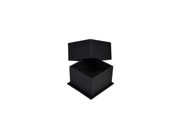 Rigid Linen Huggie Jewellery Box Suitable for Earrings - Charcoal Black - PackQueen