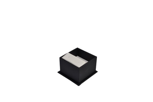 Rigid Linen Huggie Jewellery Box Suitable for Earrings - Charcoal Black - PackQueen