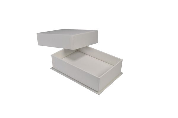 Rigid Linen Pendant Jewellery Box - White - PackQueen