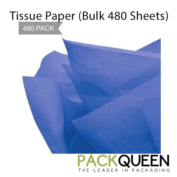 Royal Blue Tissue Paper - 500 x 750mm (Bulk 480 Sheets) - PackQueen
