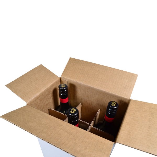 SAMPLE - 6 Bottle Wine [RSC Shipping Carton ] 311mm High - Kraft White - INSERTS SOLD SEPARATELY [700-24674] - PackQueen
