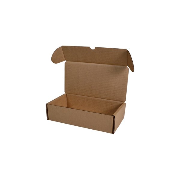SAMPLE - B Flute - 2 Beer Bottle Shipping Box (Lay Down) with removable insert - Kraft Brown - PackQueen