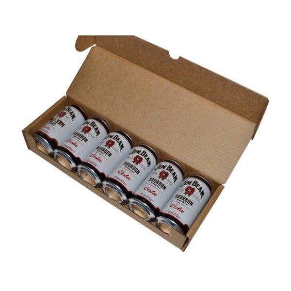SAMPLE - B Flute - 6 Beer Can Shipper Box - Kraft Brown - PackQueen