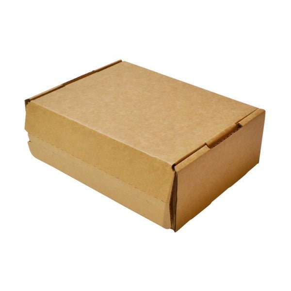 SAMPLE - B Flute - A5 Postage Box with 'Peal N Seal' SINGLE Tape (Easy Seal) - Kraft Brown - PackQueen