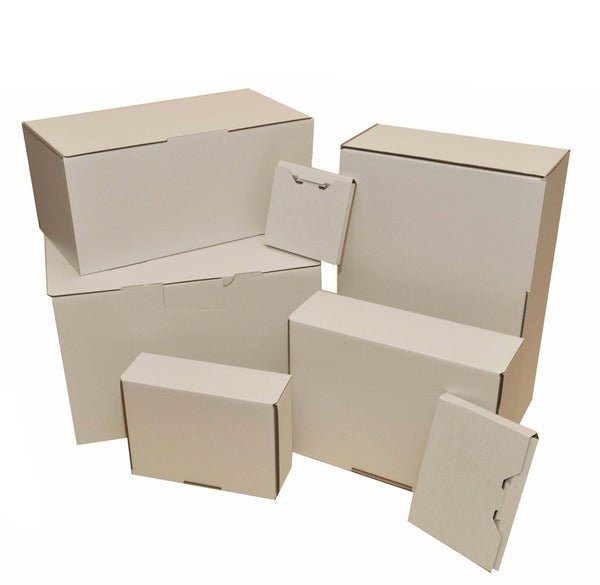 SAMPLE - B Flute - Large Postage Box - Kraft White (BXP4) - PackQueen